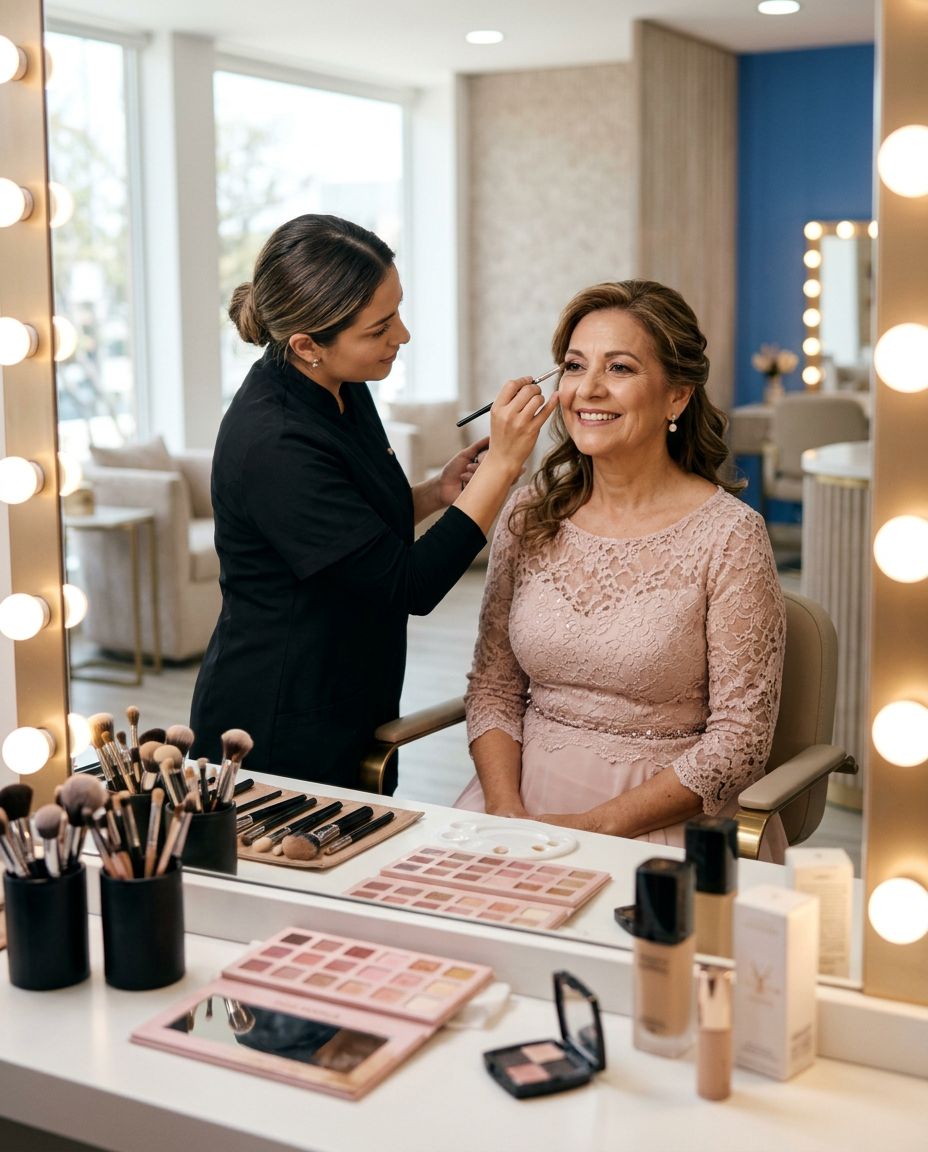 Maquillaje de madrina con acabado elegante